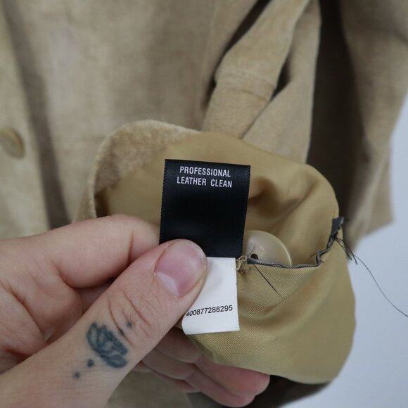 Croft & Barrow Suede Jacket Women XL Beige Formal Boho Career Tailored Classic - Picture 12 of 16